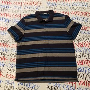Calvin Klein Polo Shirt XXL Blue and grey Stripes